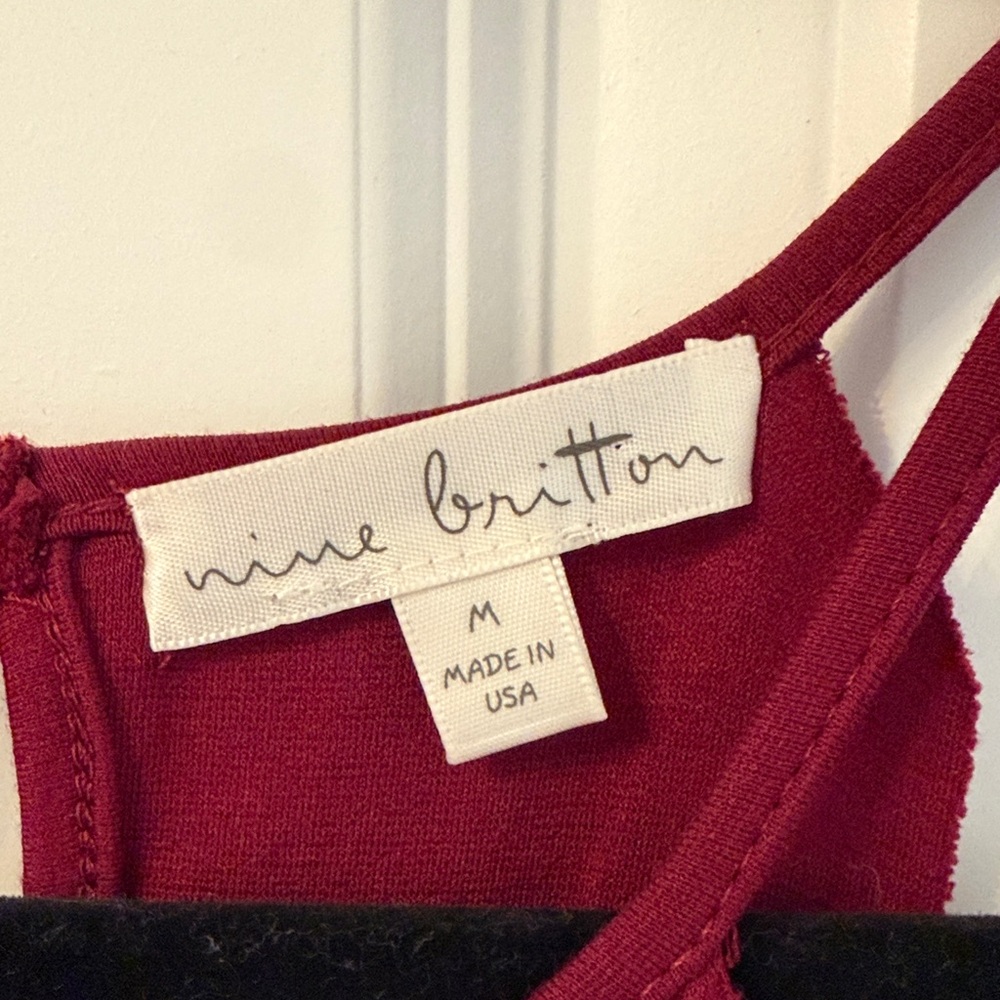 Burgundy Scallop Halter Dress - Picture 3 of 3